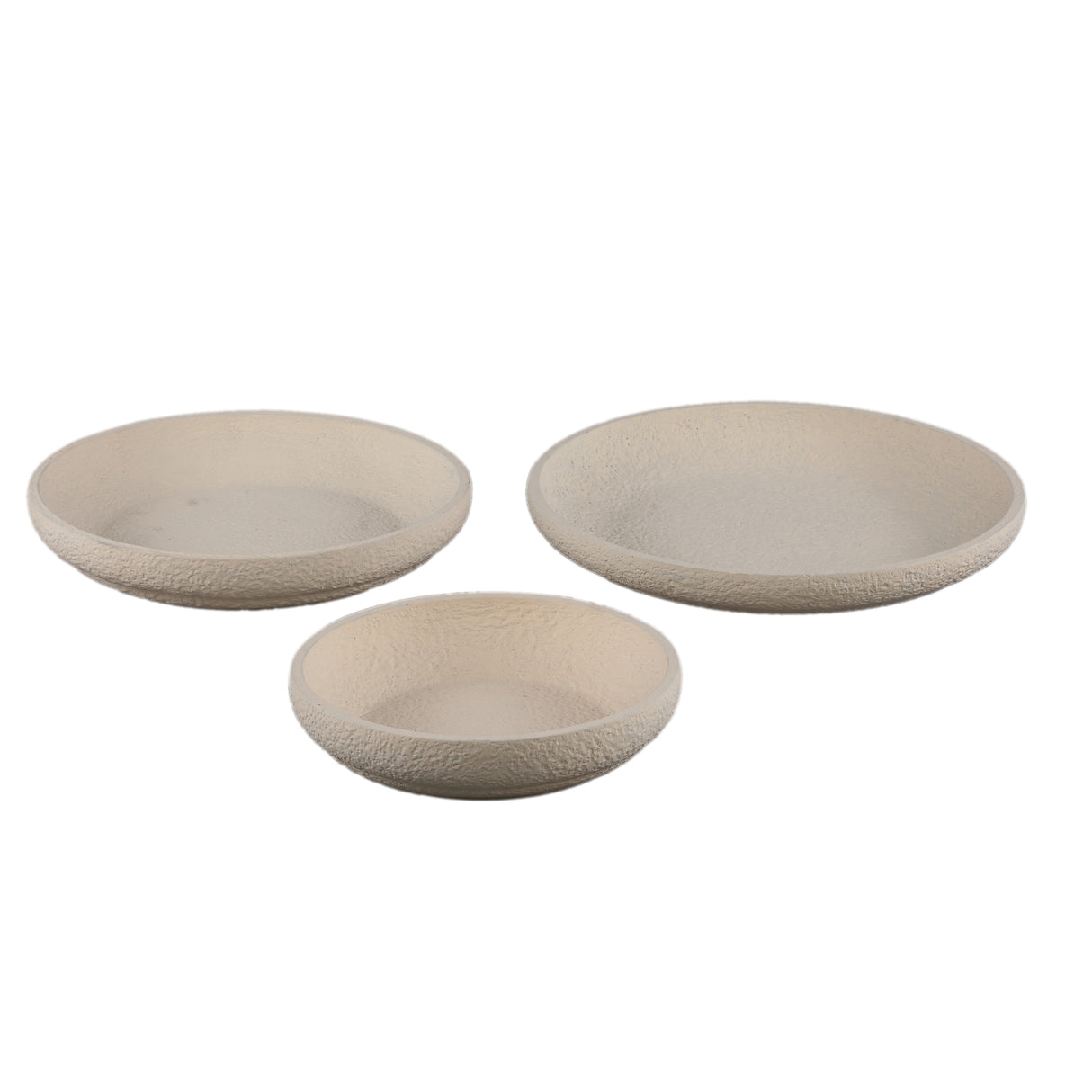 Schale – Runde Form, Raue Oberfläche, Creme Farbe, L – Hillie | PTMD