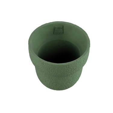 Blumentopf - Runder Zement, Raue Oberfläche, Grün, L – Hillie | PTMD