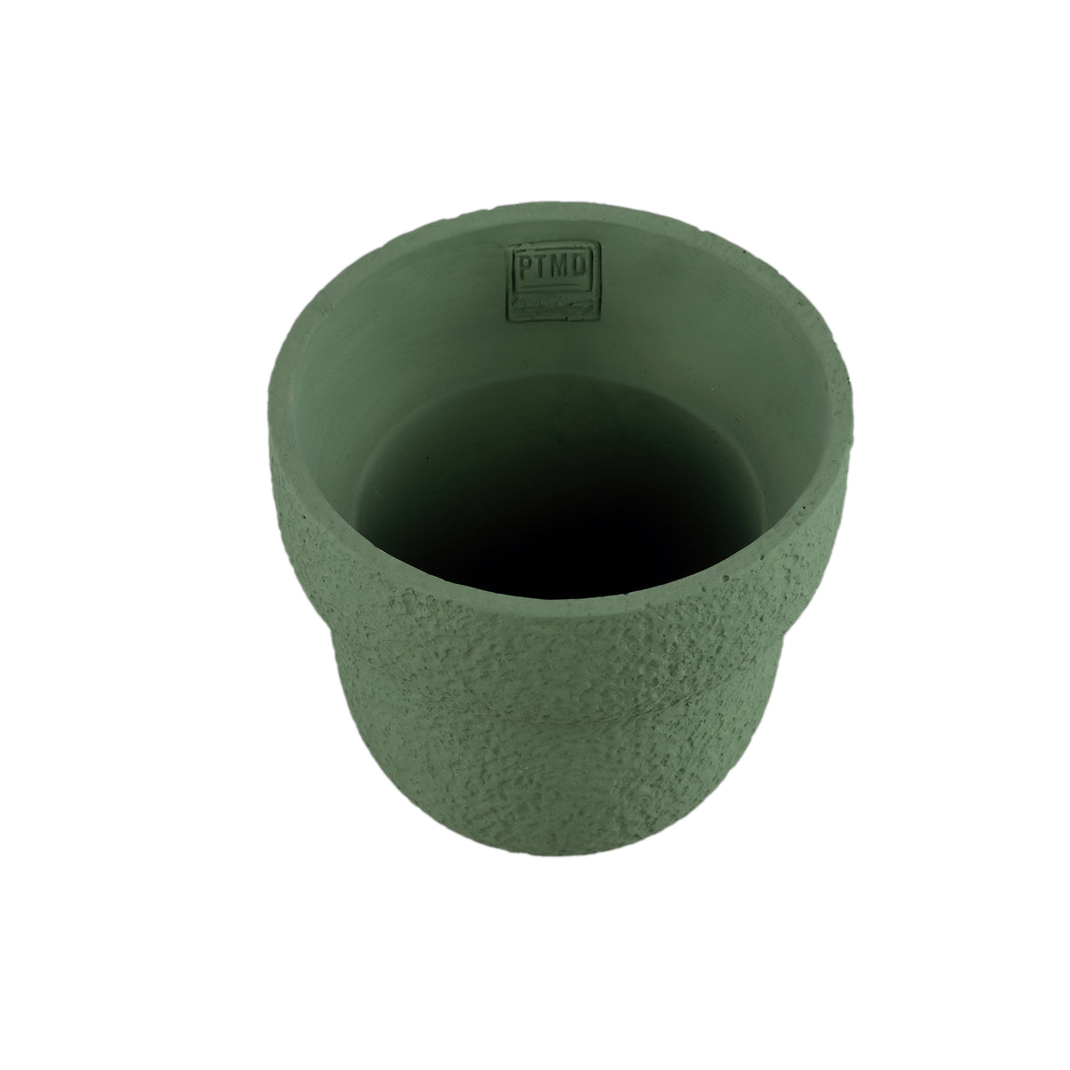 Flowerpot - Round Cement, Rough Surface, Green, L – Hillie | PTMD