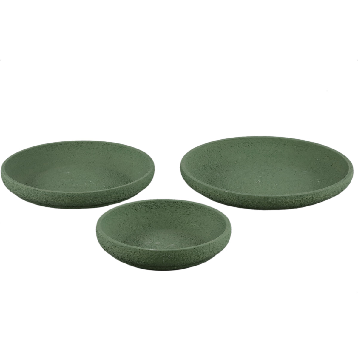 Bowl - Round Cement, Rough Surface, Green, M – Hillie | PTMD