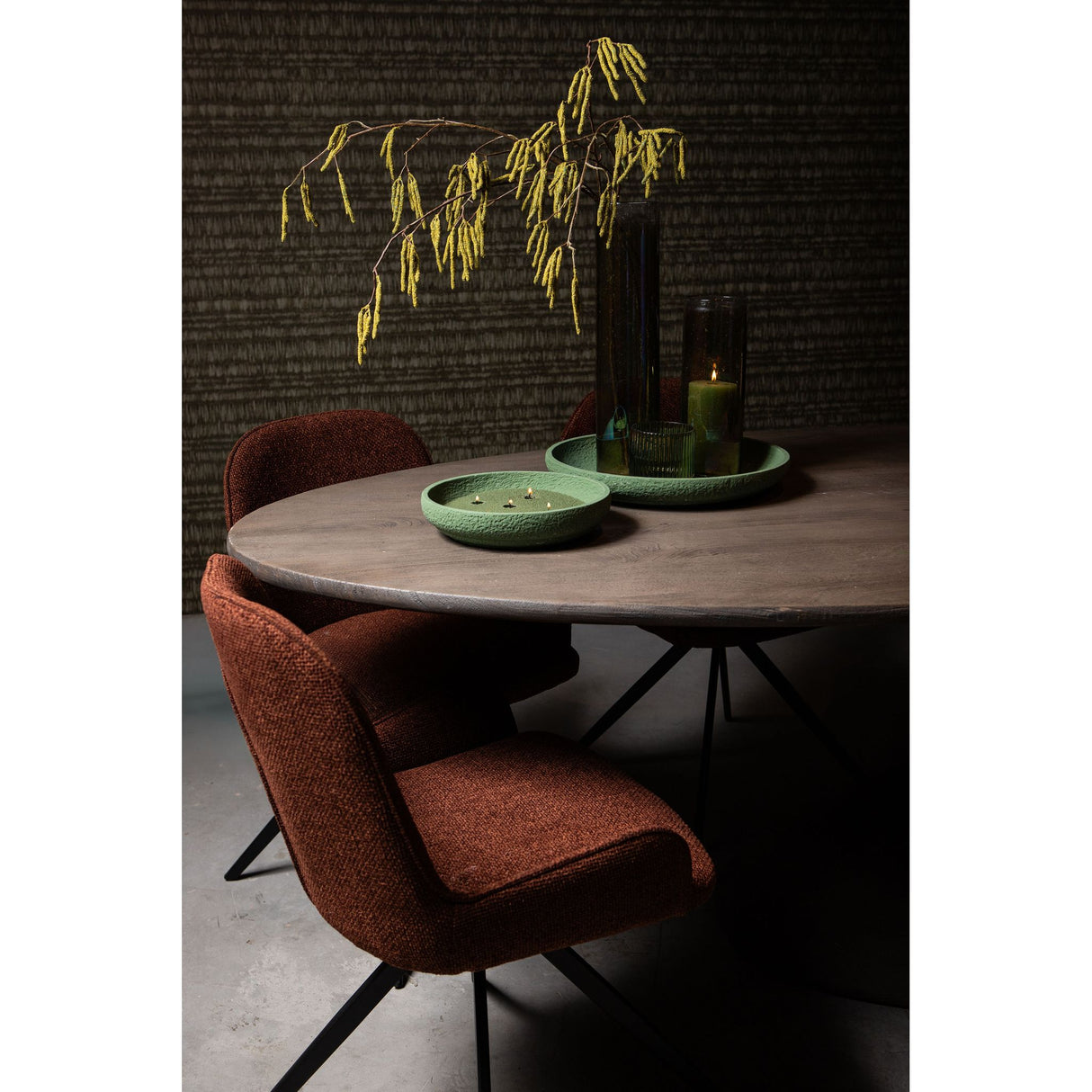 Bowl - Round Cement, Rough Surface, Green, S – Hillie | PTMD