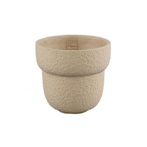 Flowerpot - Round cement, rough surface, sand colored, L - Hillie | PTMD