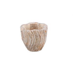 Flower pot - Round cement, wave pattern, light pink, XS – Robbie | PTMD