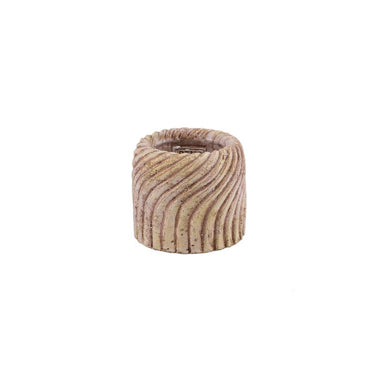 Blumentopf - Runder Zement, Wellenlinienmuster, Beige, XS – Tiera | PTMD