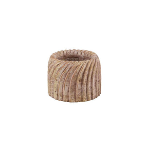 Topf - Runder Zement, Wellenlinienmuster, Beige, S – Tiera | PTMD