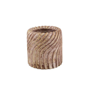 Flowerpot - Round Cement, Wavy Line Pattern, Beige, L – Tiera | PTMD