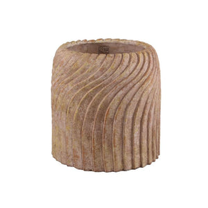 Flowerpot - Round Cement, Wavy Line Pattern, Beige, XL – Tiera | PTMD