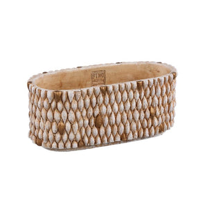 Topf  - Ovaler Zement, Golddetails, Cremefarbe, L – Hilla | PTMD