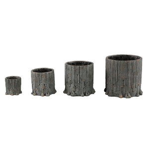 Pot – Cement Finish, Dripping Design, Grey, XS – Indiana | PTMD