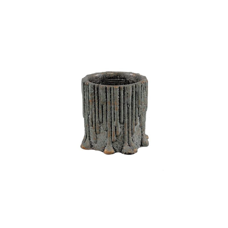 Pot – Cement Finish, Dripping Design, Grey, XS – Indiana | PTMD