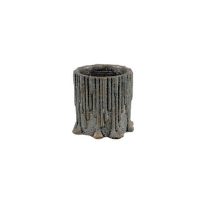 Pot – Cement Finish, Dripping Design, Grey, XS – Indiana | PTMD
