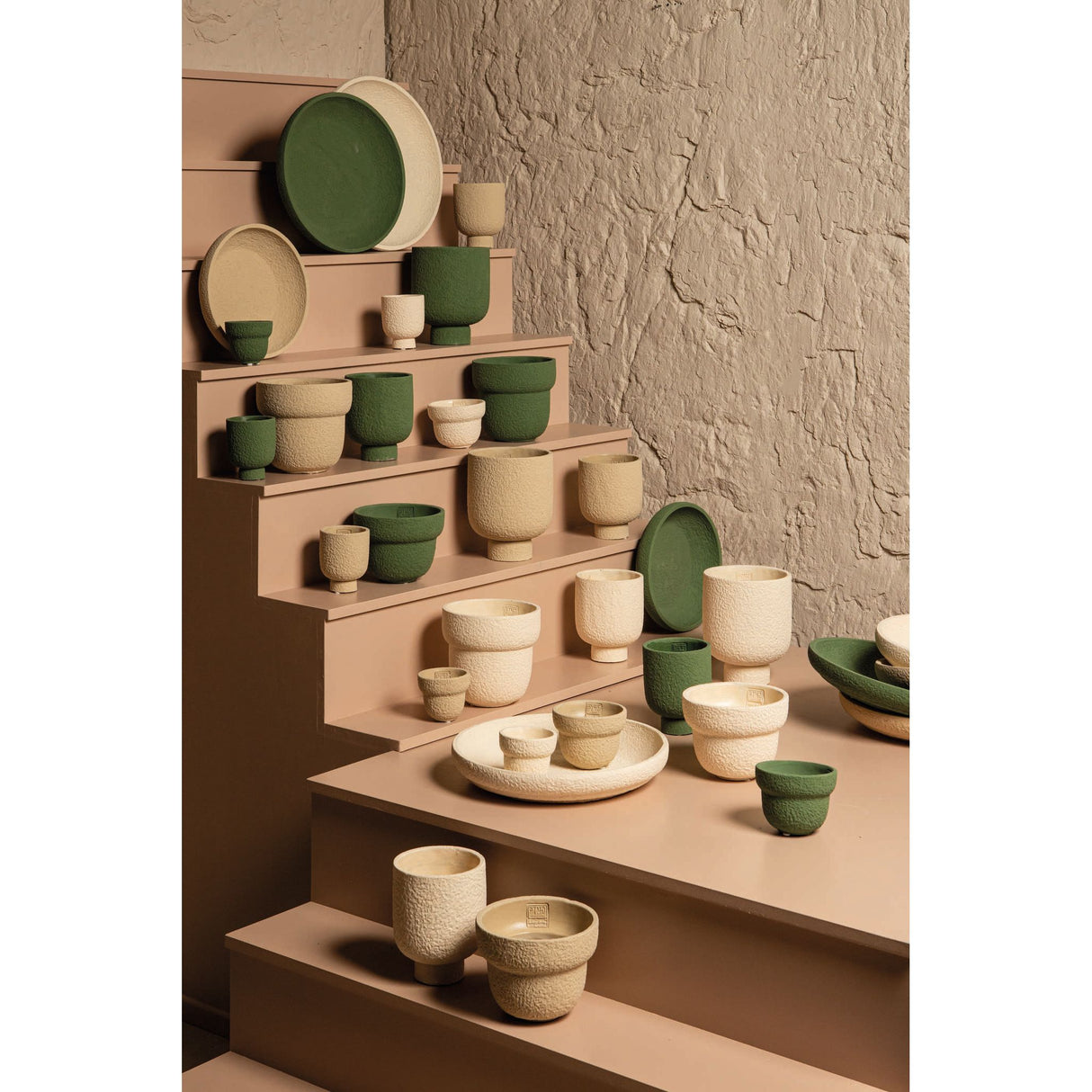 Flower pot - Round Cement, Rough Surface, Cream, M – Monder | PTMD