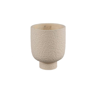 Blumentopf - Runder Zement, Raue Oberfläche, Creme, M – Monder | PTMD