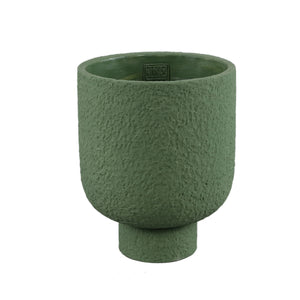 Flower Pot - Round Cement, Rough Surface, Green, L – Monder | PTMD