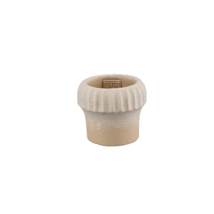 Flowerpot – Ribbed Rim, Round Shape, Beige Surface, Cement Material, XS – Emilee | PTMD