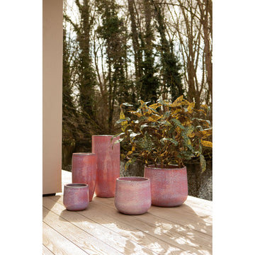 Pot – Ceramic Material, Round Shape, Pink Finish – Dairsai | PTMD