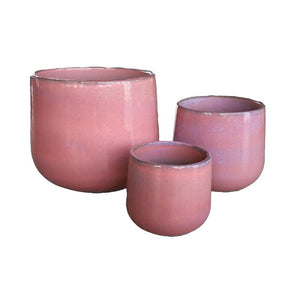 Pot – Ceramic Material, Round Shape, Pink Finish – Dairsai | PTMD