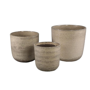 Pot – Ceramic Material, Ribbed Structure, Cream Finish – Rosanne | PTMD