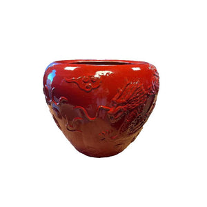 Pot – Ceramic Material, Glazed Surface, Red Coloration – Terron | PTMD