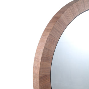 Spiegel – Holzfurnier, Runde Form, Kompaktes Design, Natur, L – Tiess | PTMD