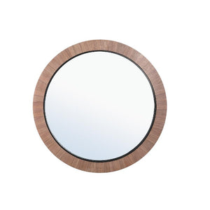 Spiegel – Holzfurnier, Runde Form, Kompaktes Design, Natur, L – Tiess | PTMD