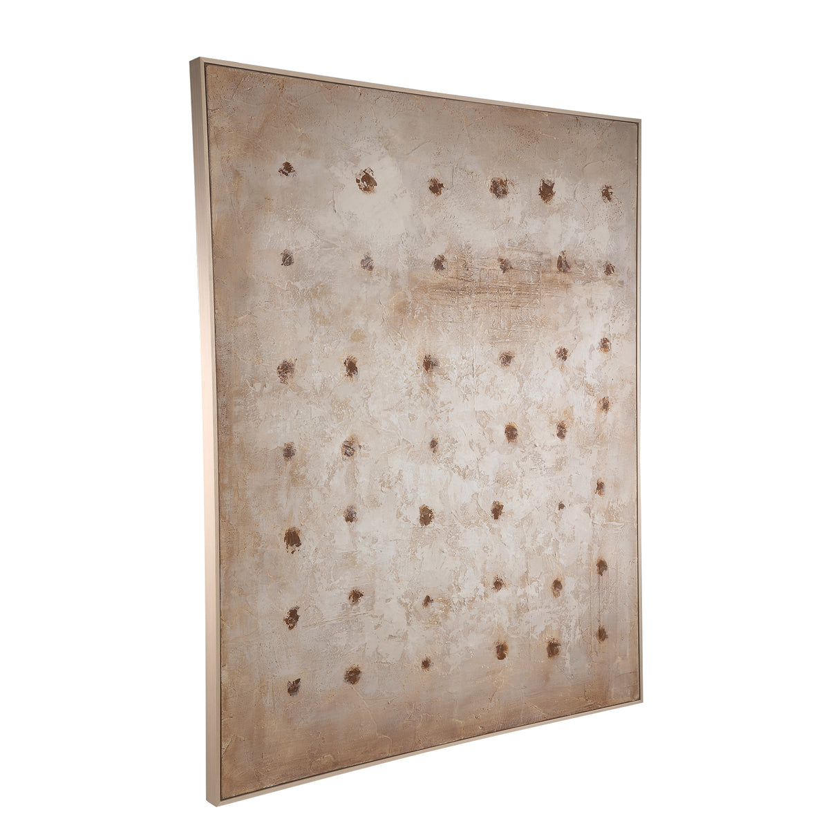 Wandbild – Muster Design, Rechteckige Form, Leinwand Material, Creme – Porty | PTMD