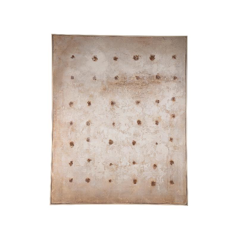 Wandbild – Muster Design, Rechteckige Form, Leinwand Material, Creme – Porty | PTMD