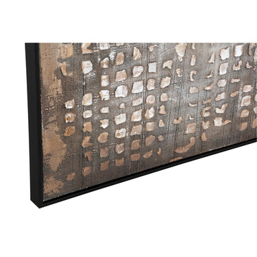 Polyester-canvas wall art with rectangular shape, PS frame and rough texture, dark brown finish – Pathe | PTMD