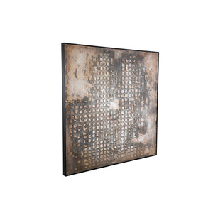 Wandbild – Raues Muster Design, Quadratische Form, Mischmaterial, Dunkelbraun – Pathe | PTMD