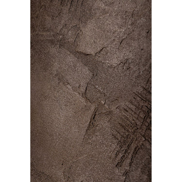 Polyester canvas wall panel with MDF frame, round shape and rough texture, brown finish, L - Kemp | PTMD