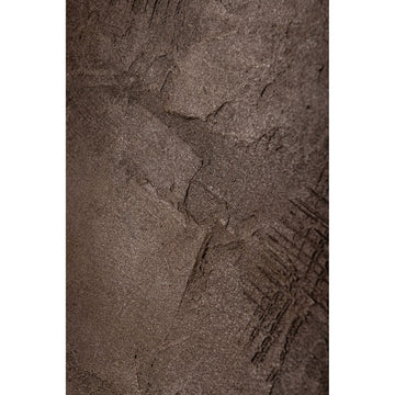 Wandpaneel aus Polyester-Canvas mit MDF-Rahmen, runder Form und rauer Struktur, Braun-Finish, L – Kemp | PTMD