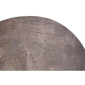 Wall panel made of polyester canvas with MDF frame, round shape and rough texture, brown finish, S – Kemp | PTMD