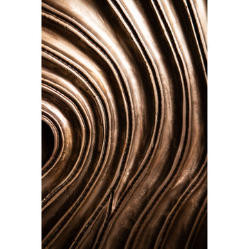 Wandpaneel aus MDF in Dunkelbraun mit glänzendem Finish, Wellenstruktur, rechteckiger Form, L – Reddie | PTMD