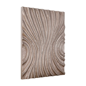 Wall panel made of MDF in dark brown with a glossy finish, wave structure, rectangular shape, M – Reddie | PTMD