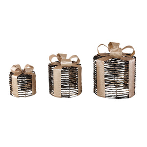 Dekofigur – LED Licht, 3er Set, Festliche Geschenkform - Jolin | PTMD