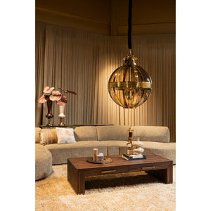 Couchtisch – Holzfurnier, Zwei Schubladen, Rechteckige Form, Braun – Tiess | PTMD