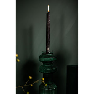 Kerzenständer – Geripptes Glas, Bauschige Form, Dunkelgrüne Oberfläche, S – Galinda | PTMD