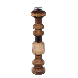 Kerzenständer – Geripptes Glas, Bauschige Form, Braune Oberfläche, M – Galinda | PTMD
