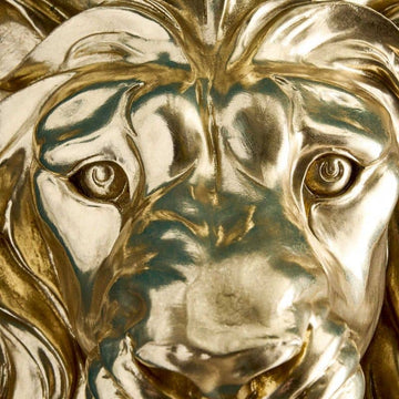 Wall Sconce – Sculptural Design, Animal Motif, Polyresin Construction, Gold Finish – King Lion | WERNS
