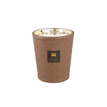 Kerze aus Glas mit Lederdetail & handveredeltem Finish (900 g) – Oakwood & Blackcurrant | PTMD - Esszett Luxury | Stilvolles Wohnen mit Charakter