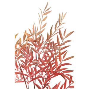 kunstpflanze – Grün-Orangefarbener Myrica-Gagel-Blattzweig aus PE-Kunststoff, M | PTMD