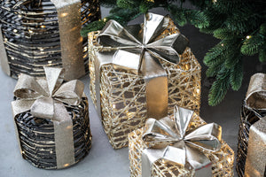 Dekofigur – LED Licht, 3er Set, Festliche Geschenkform - Jolin | PTMD