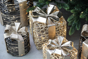 Dekofigur – LED Licht, 3er Set, Festliche Geschenkform - Jolin | PTMD