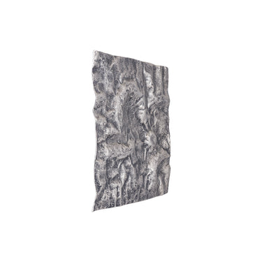 Cast aluminum wall panel in gunmetal finish with rough surface, square shape, L – Eogan | PTMD