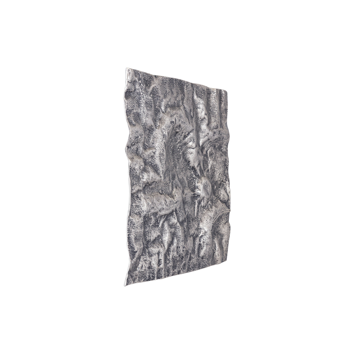 Wandpaneel aus gegossenem Aluminium in Gunmetal-Optik mit rauer Oberfläche, quadratischer Form, L – Eogan | PTMD