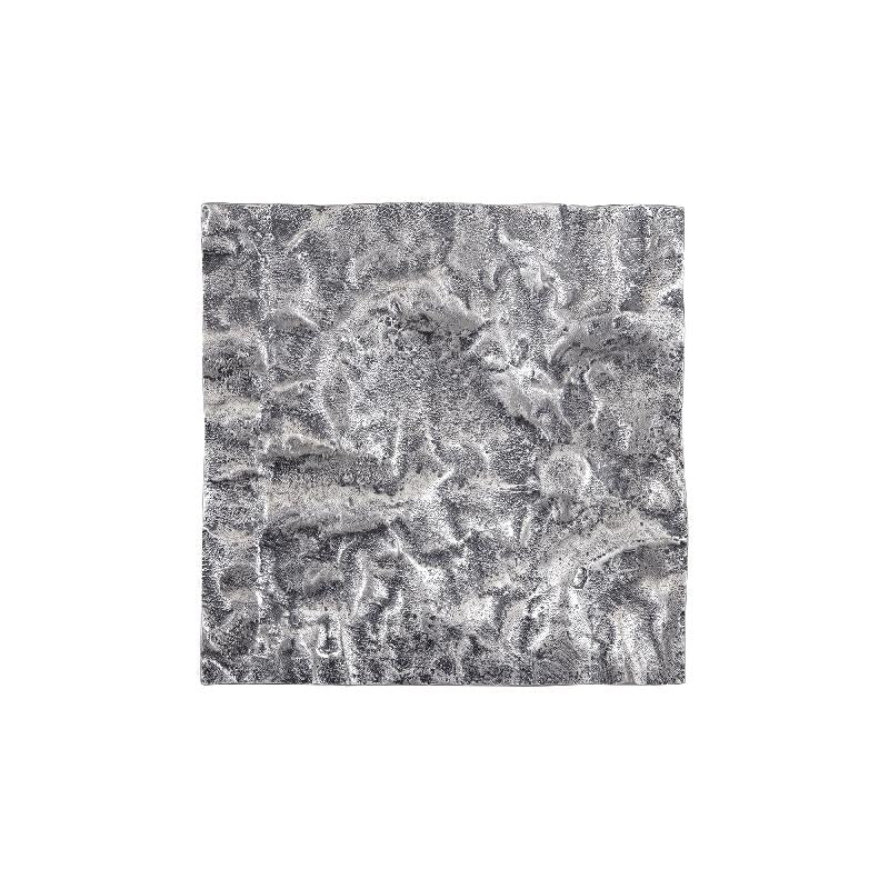 Wandpaneel aus gegossenem Aluminium in Gunmetal-Optik mit rauer Oberfläche, quadratischer Form, L – Eogan | PTMD
