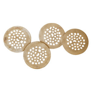 Wall Panel – Four Circle Shapes Design, Cast Aluminum Metal, Gold Finish, XL – Geoffe | PTMD