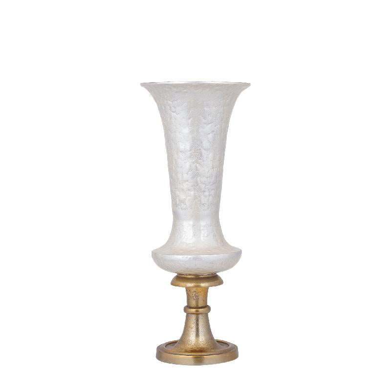 Vase - Cast Aluminum, Luxury Enamel Finish, Handmade, Round, White, S – Lysse | PTMD