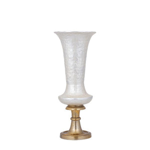 Vase - Cast Aluminum, Luxury Enamel Finish, Handmade, Round, White, S – Lysse | PTMD