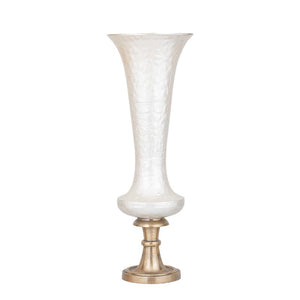 Vase - Cast Aluminum, Luxury Enamel Finish, Handmade, Round, White, L – Lysse | PTMD